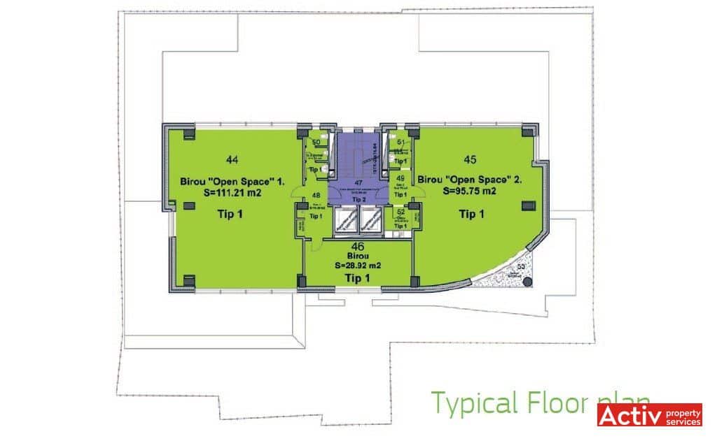 Multinvest Business Center, cladire birouri ultracentral Targu Mures, plan etaj 