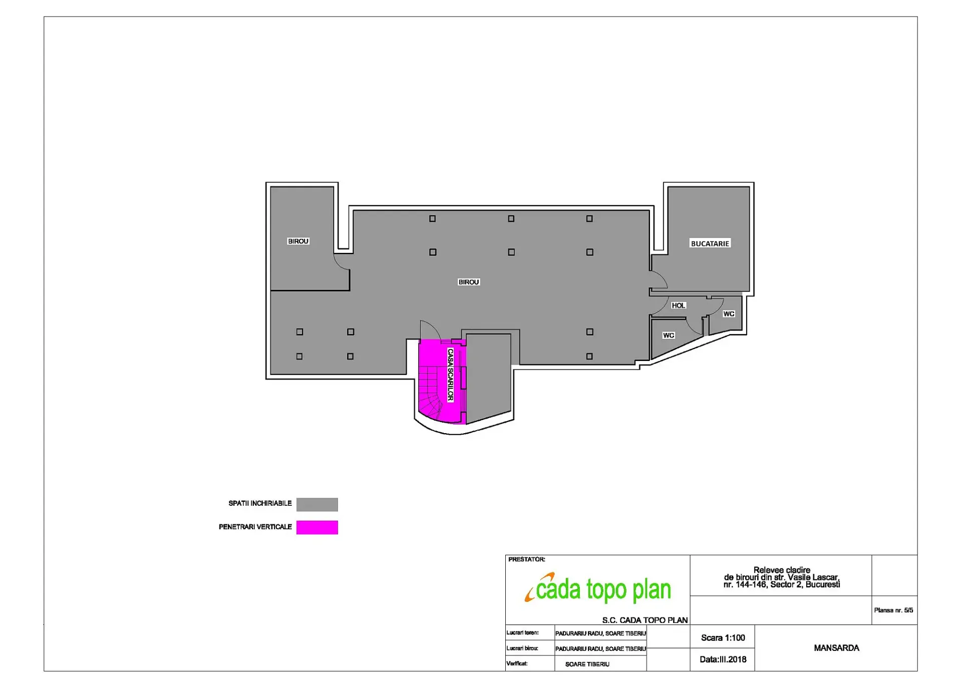Vasile Lascar 144 - mansarda - 160m2 plan.webp
